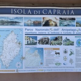 Cartello itinerari Isola di Capraia