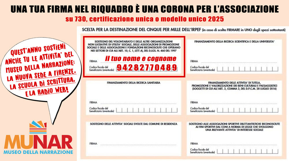 il tuo 5x1000 2025 al MUNAR