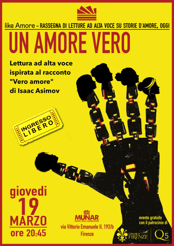 Un amore vero - locandina di letture ad alta voce da Asimov