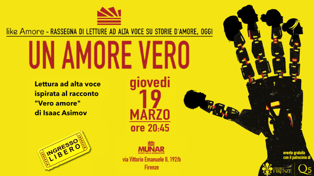banner like Amore - Lettura ad alta voce di Un amore vero da Asimov 1000x560px