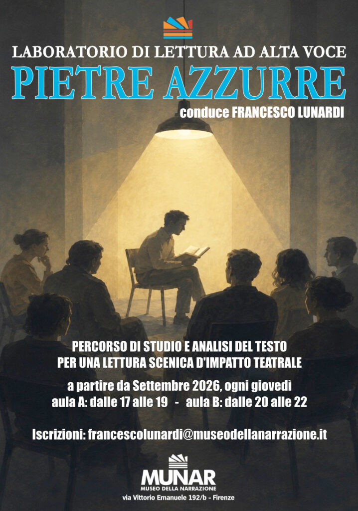 locandina Laboratorio Pietre azzurre condotto da Francesco Lunardi al MUNAR
